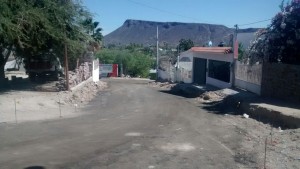 Calle Miguel Liera Ibarra, colocación de niveles y alineamiento